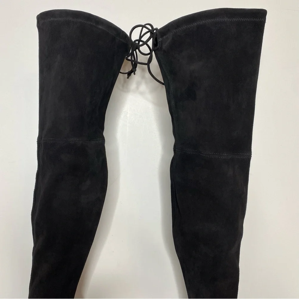 Stuart Weitzman Lowland Black Suede Over the Knee Boot 7M